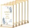 danoni Acrylic Sign Holder, Wedding Table Number Frames with Gold Borders, Double Sided Display for Menu Holders, Clear Paper Stand Display for Party, Festival and Restaurant (6 Pack)